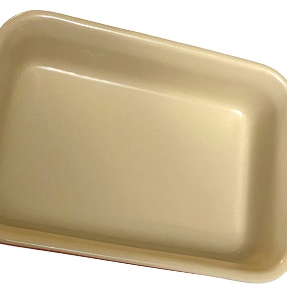 Le Creuset Stonewear Red Enamel Rectangular Baking Dish Small 7x5 - Picture 8 of 10